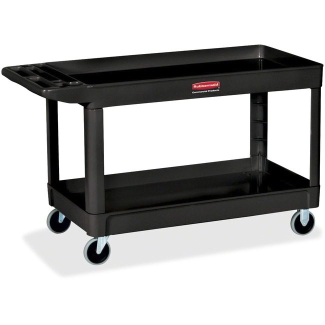 Rubbermaid Commercial Products Cart Utility 2 SHELF Black RCP9T6700BLA