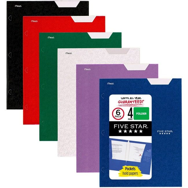 ACCO Brands Mead / Five Star Portfolio 4 PKT Assorted 6 Count MEA38058
