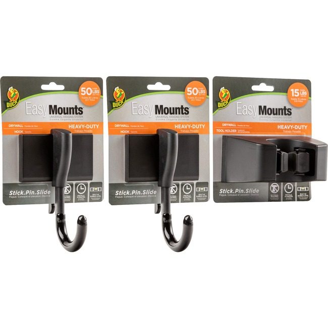 Shurtape Technologies Duck Brand Mount Kit Garage 3 Pack Black DUC287392