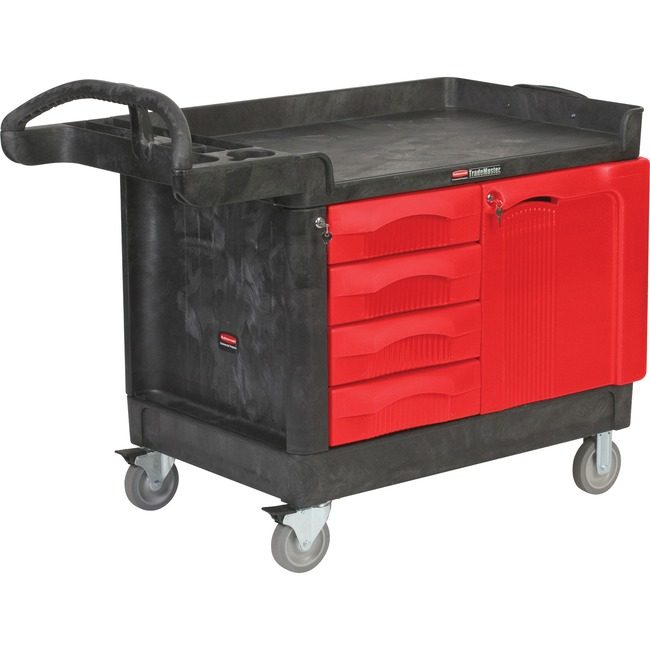 Rubbermaid Commercial Products Cart Trademaster 24"X36" Black RCP453388BLA