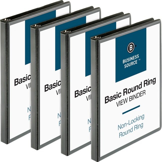 Business Source Binder View Round 0.5" Black BSN09950BD
