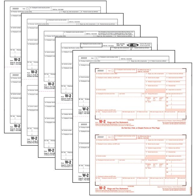 TOPS Products Form Tax W-2 6PT Laser TOP22991