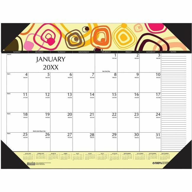 House of Doolittle Geometric Desk Pad Cal HOD149