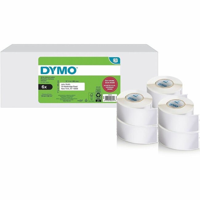 Newell Brands DYMO Label Lw 1-1/8X3-1/2 6 Pack DYM2229754