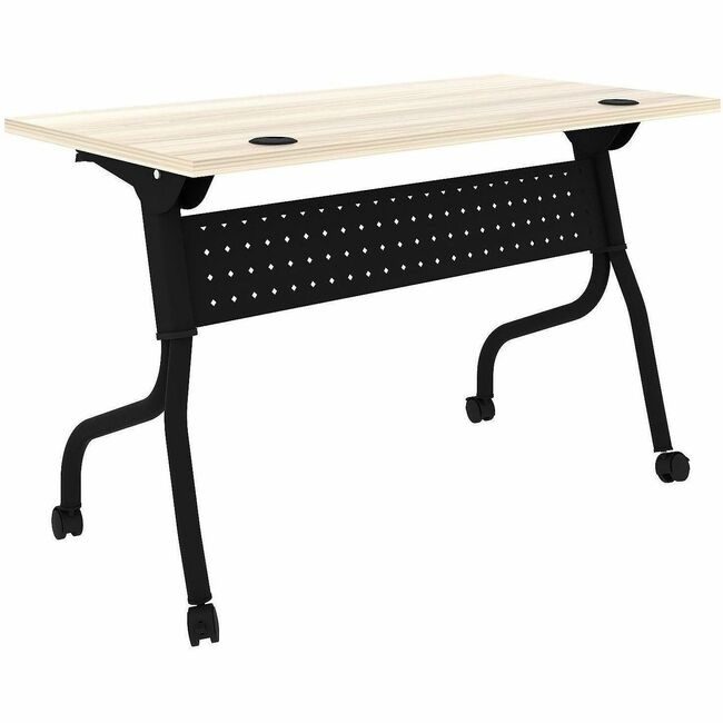 Lorell Table Trn Flip 48X24 Bk/Me LLR66377