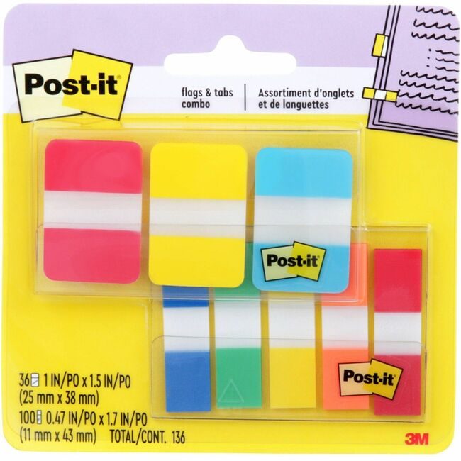 3M Company Flag Postit Combo Assorted MMM686COMBO1