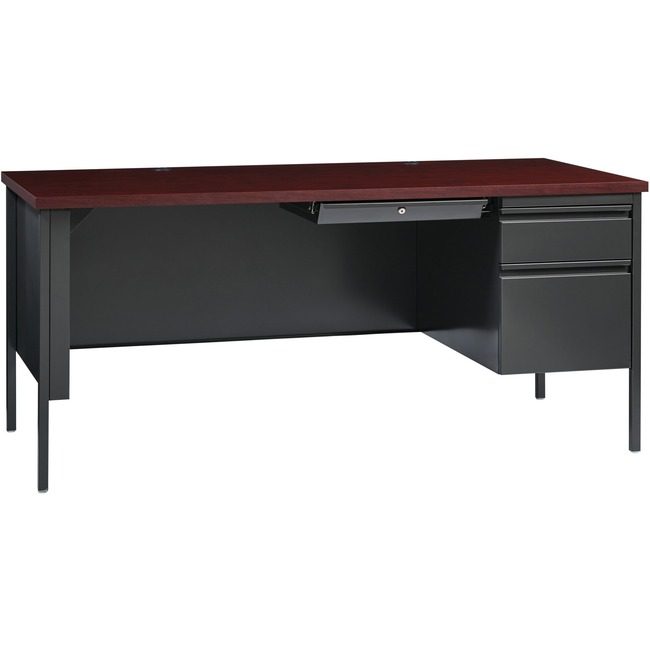 Lorell Desk Rt Sngl Ped 30X66 Mhgy LLR60916