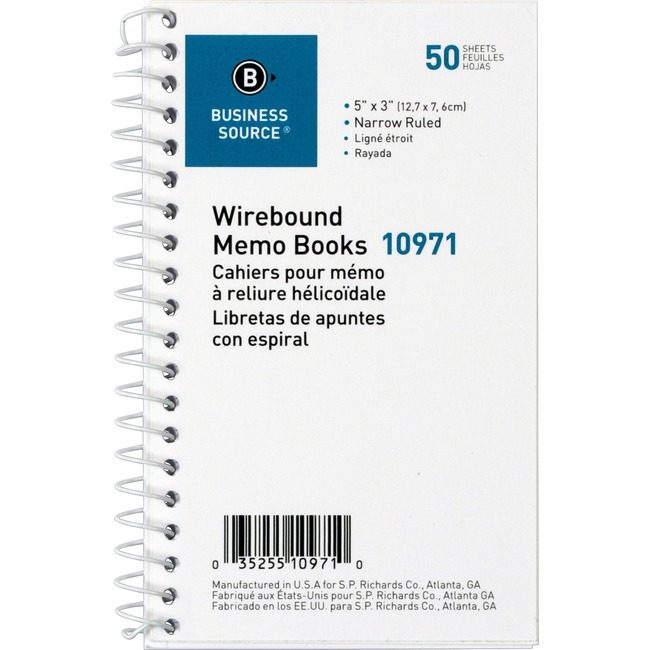 Business Source Book Memo Side-Open 3X5 We BSN10971