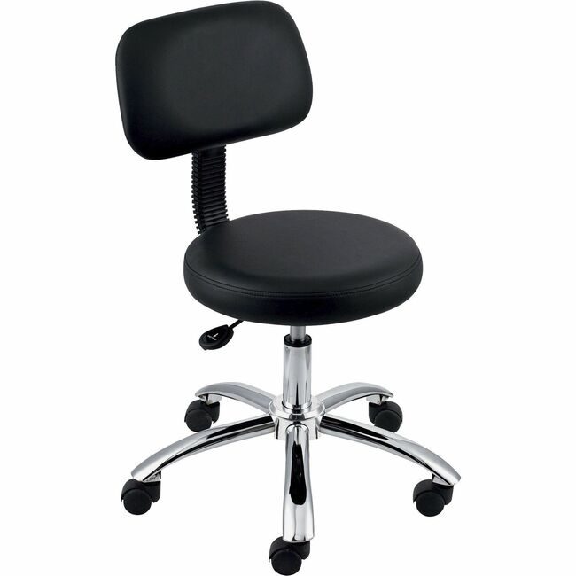 Lorell Stool Pneu W/Back Black LLR69511
