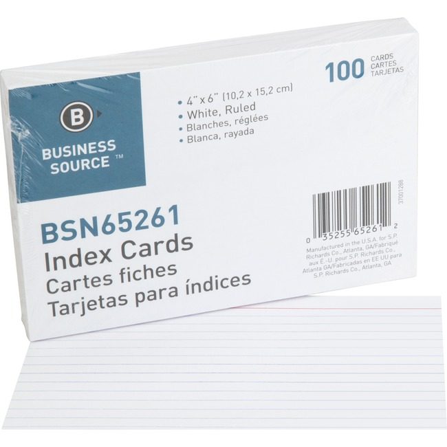 Business Source Card Index Ruled 4X6 We BSN65261