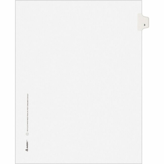 Avery Products Corporation Dividers Index Sidetab 3 AVE11913