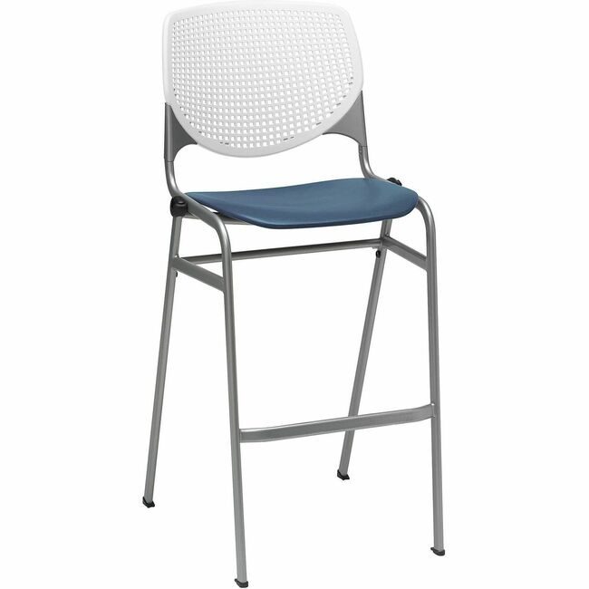 KFI Seating Barstool Stck White Navy KFIBR230BKB8S03