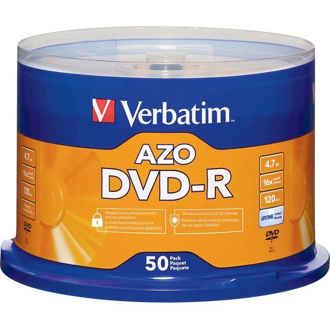 Verbatim Americas Dvd-R 4.7GB 16X 50 Pack VER95101