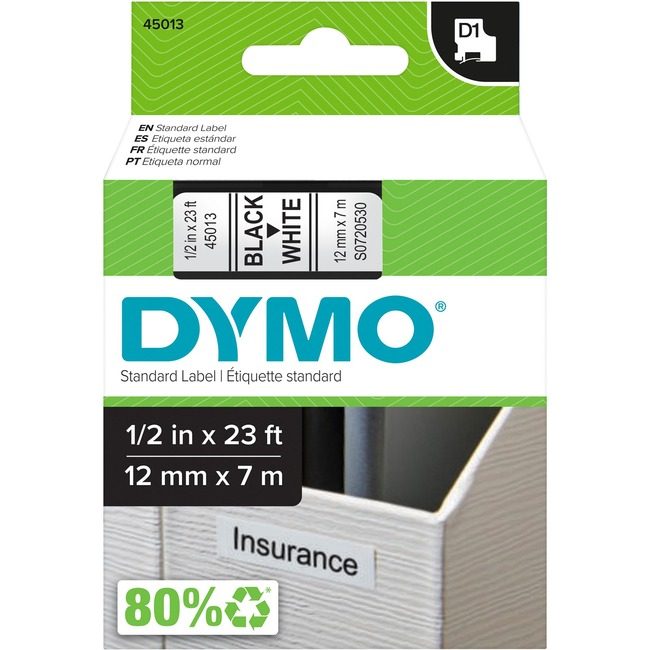 Newell Brands DYMO Cartridge Tape 1/2" Bk/We DYM45013