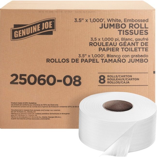 Genuine Joe Tissue Bath 2PLY Jumbo Roll GJO25060-08