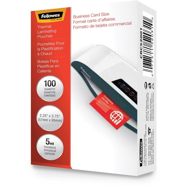 Fellowes Brands Pouch Laminate Bsncrd 5MIL FEL52031