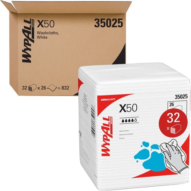 Kimberly-Clark Professional Kleenex / Scott / WypAll / Kimtech Cloth Quarterfold White KCC35025