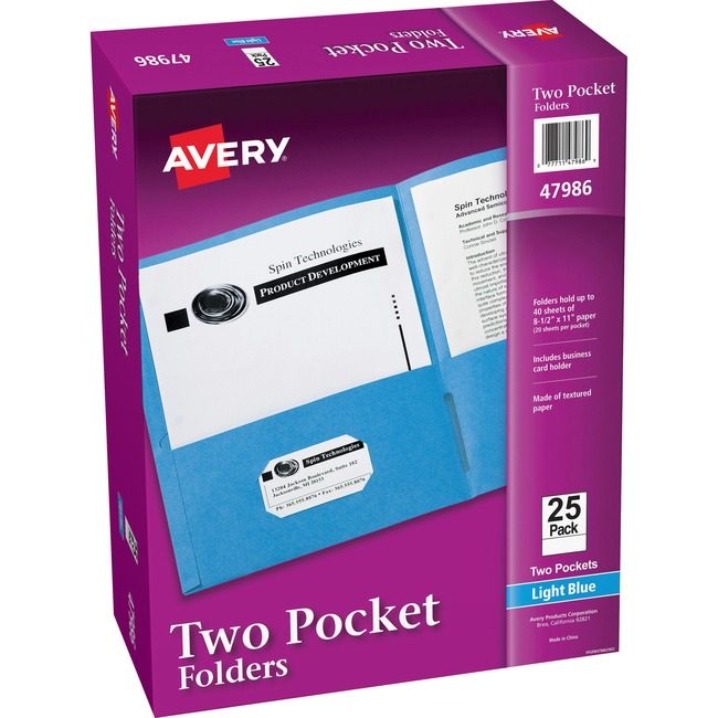 Avery Products Corporation Folder 2-POCKET Letter Lbe AVE47986