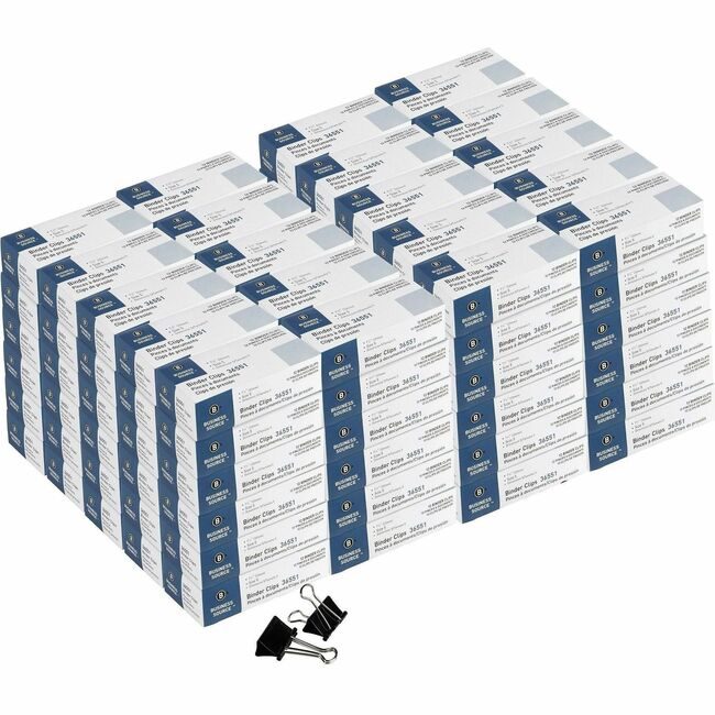 Business Source Clip Binder Medium 12PC Black BSN36551CT