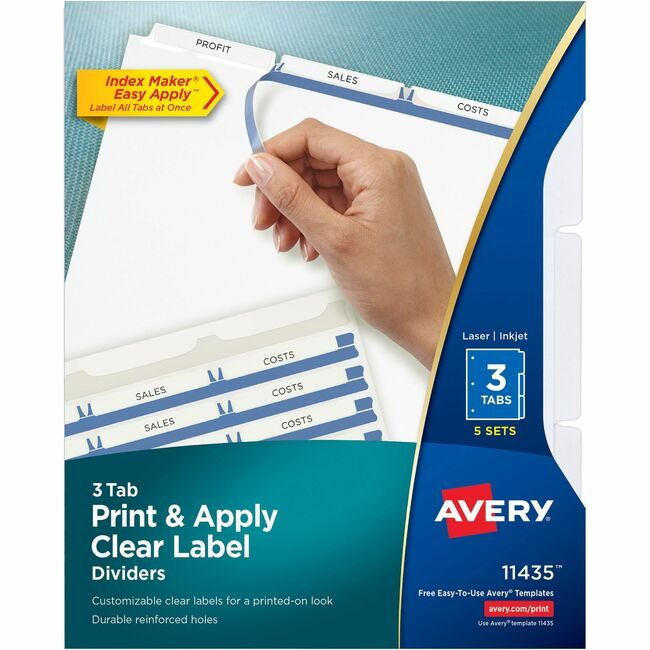 Avery Products Corporation Dividers Index Reg Tab 3TAB AVE11435