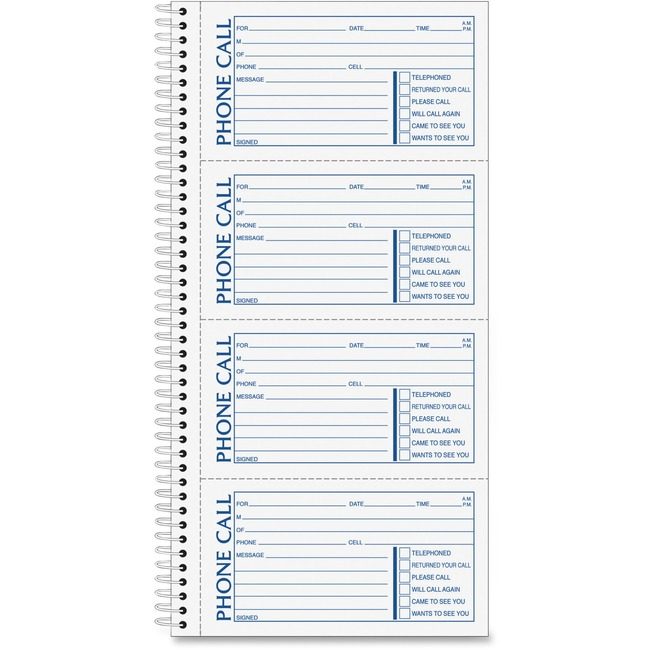 TOPS Products Book Phonemsg Carbonless TOP74620