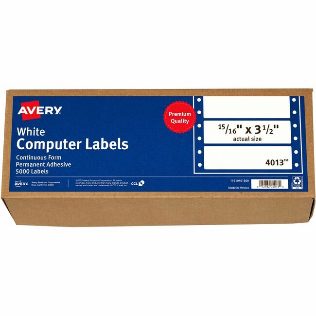 Avery Products Corporation Label Pin-Fed 1-ACROSS We AVE4013