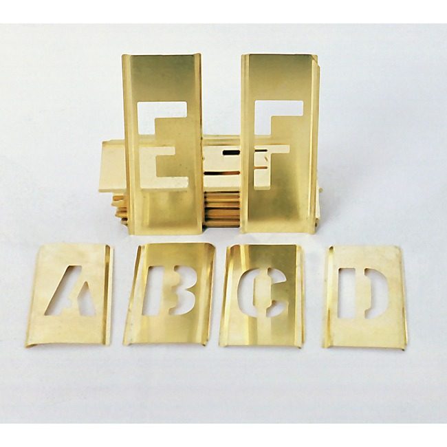 Varies / verify SKU SKU-LEVEL VERIFICATION REQUIRED Stencil Set Brass 2" NSN2987044