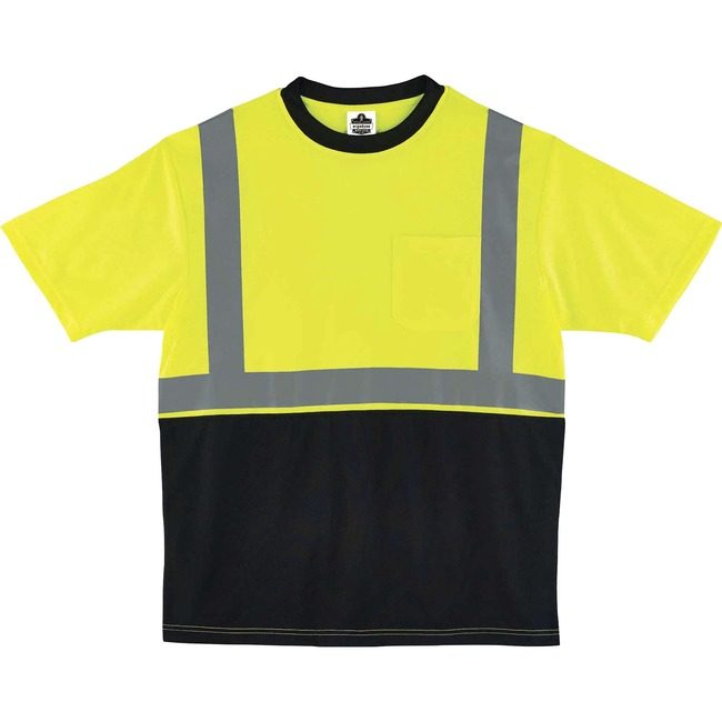 Ergodyne T-Shirt Black Front M Lime EGO22503