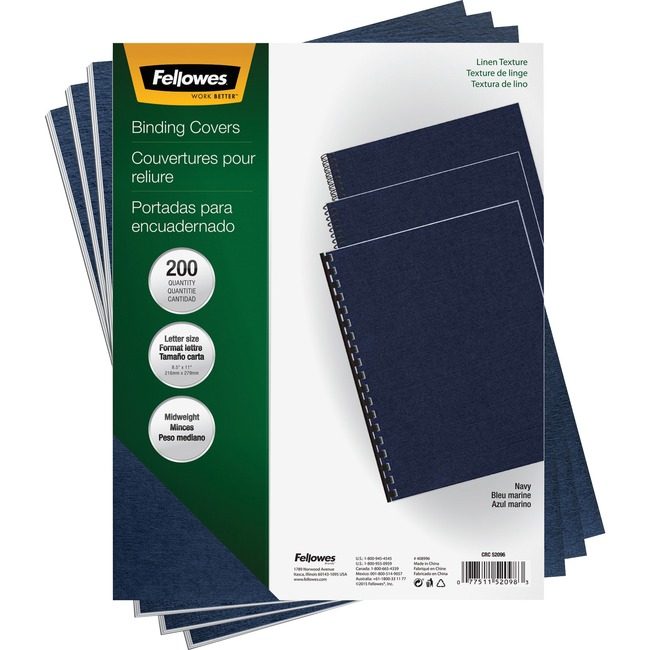 Fellowes Brands Cover Textrd Linen Letter Ny FEL52098