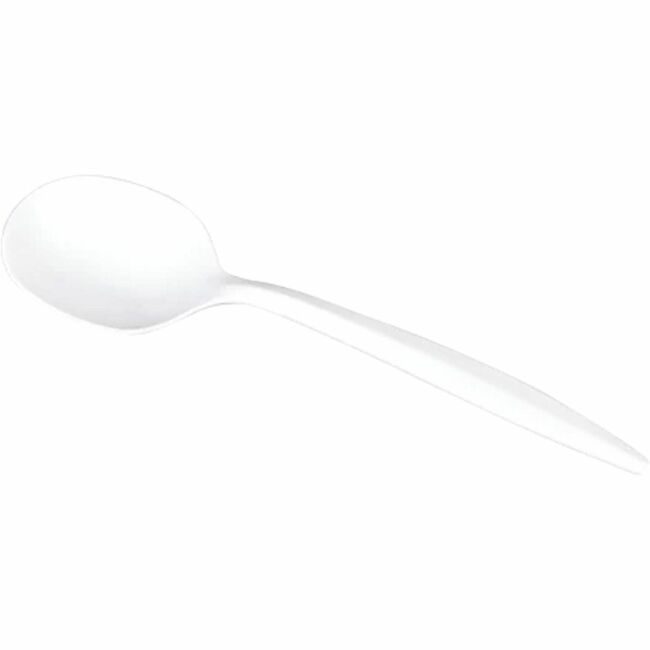 Karat by Lollicup Soup Spoon Med-Weight/White KRTU2007W
