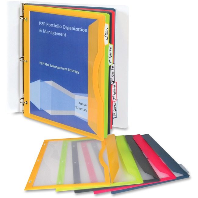 C-Line Products Binder Pkt W/Tab Assorted 5/ST CLI06650