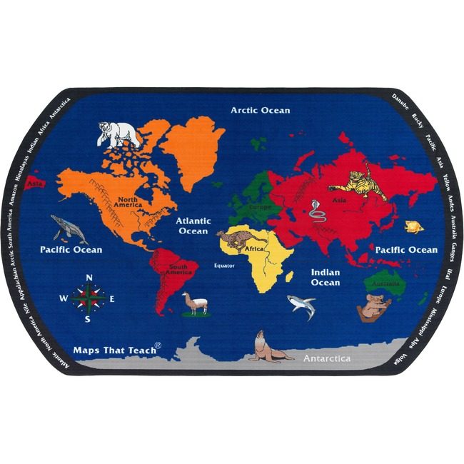 Flagship Carpets Rug Maps Teach 76"X12 FCIFE122-44A