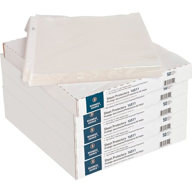 Business Source Protector Sheet Suprhvy Clear BSN16511CT
