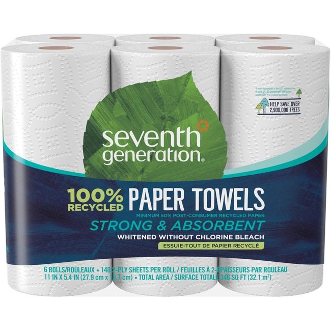Seventh Generation Paper Towel White 6 PK 140 S SEV13731