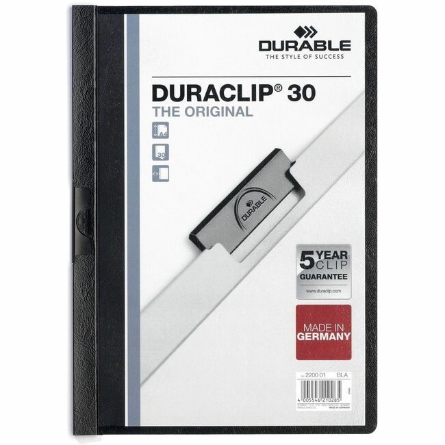 DURABLE Cover Rprt Duraclip 30SH Black DBL220301BX