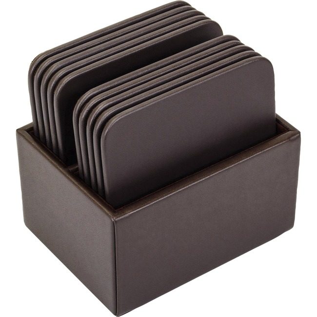 Dacasso Coaster Set Sq Lthr Bn DACA3443