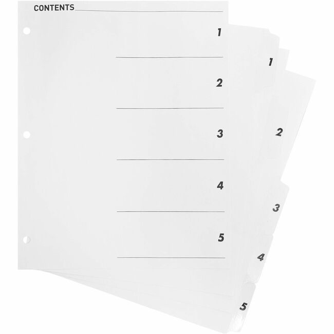 Business Source Dividers Index Toc 1-5 We BSN05852