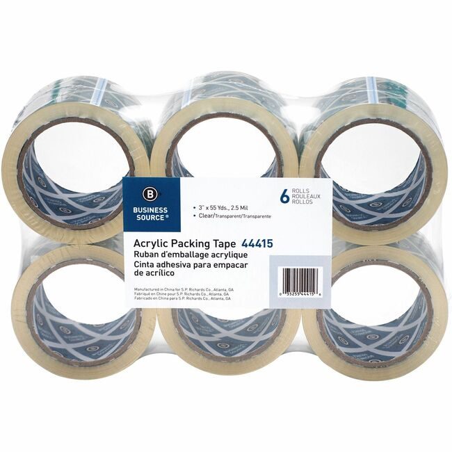 Business Source Tape Pkg 3"WIDE 55YDS 6 Pack BSN44415