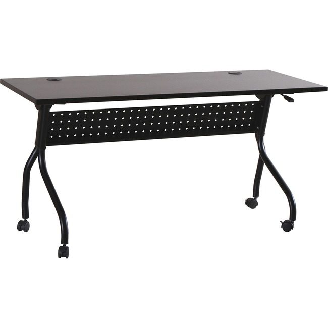 Lorell Table Trn Flip 48X24 Bk/Es LLR60732