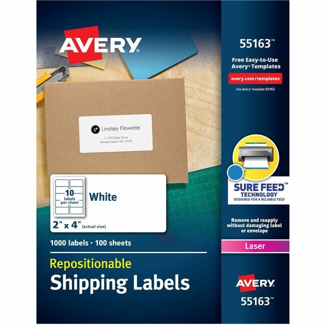 Avery Products Corporation Label Removable Laser Shpng AVE55163