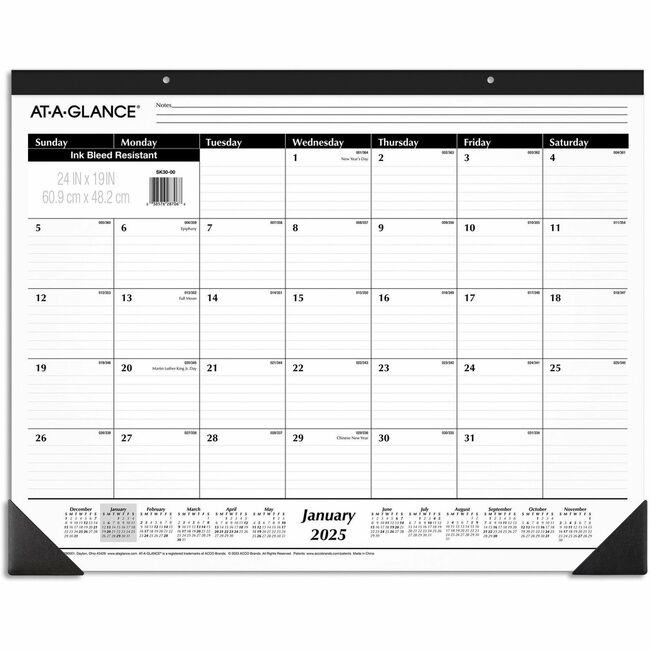 ACCO Brands AT-A-GLANCE Calendar Dskpd 12MTH Norefl AAGSK30-00