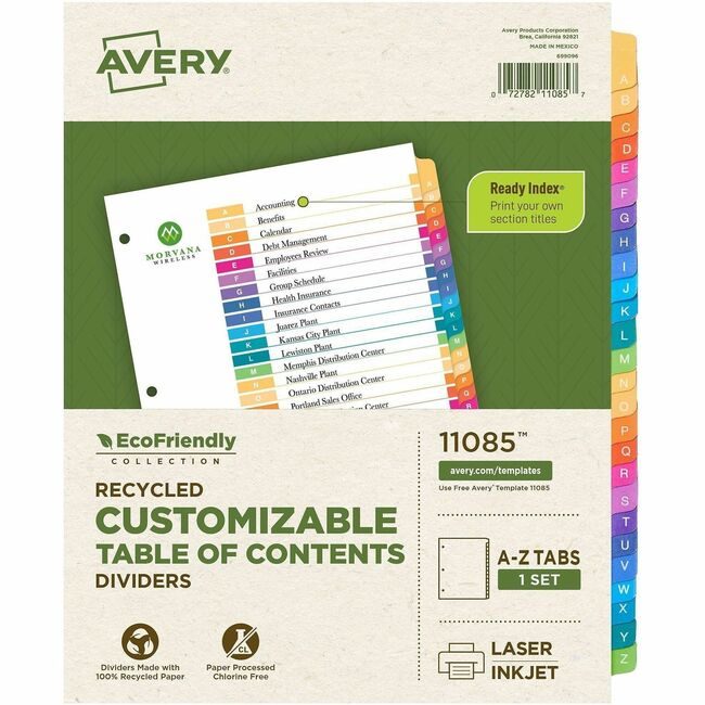 Avery Products Corporation Dividers A-Z 26TABS AVE11085