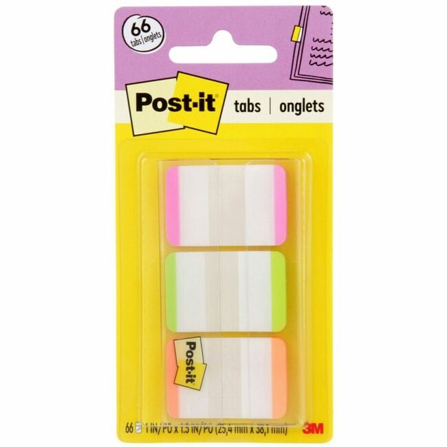 3M Company Tabs Post-It Bar 1" Bright MMM686L-PGO