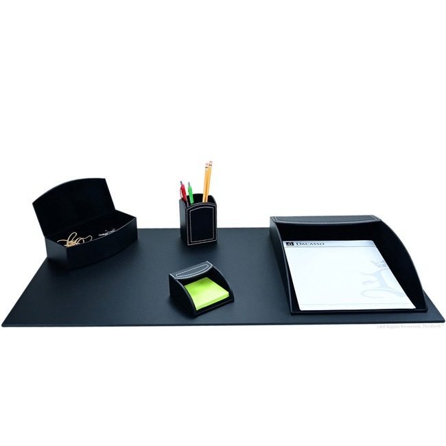 Dacasso Dsk St Lthr 5PC Black DACK6302