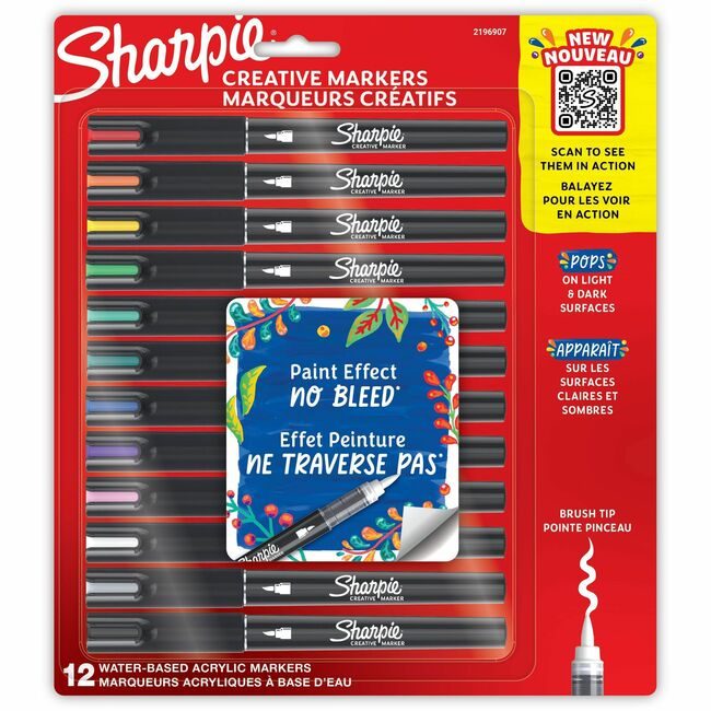 Sharpie / Expo / Prismacolor / Sanford Newell Brands / Sanford Sharpie / Expo / Prismacolor / Marker Shrp Brshcreate 12 Count SAN2196907