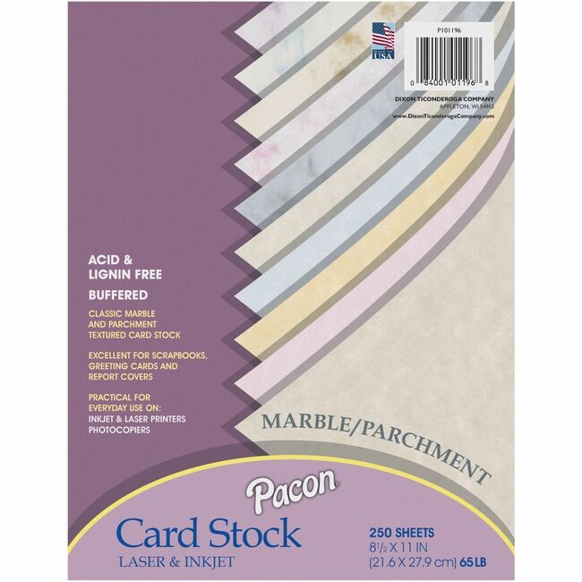 Pacon Corporation Cardstock Mrbl/Parchm 250SH PAC101196