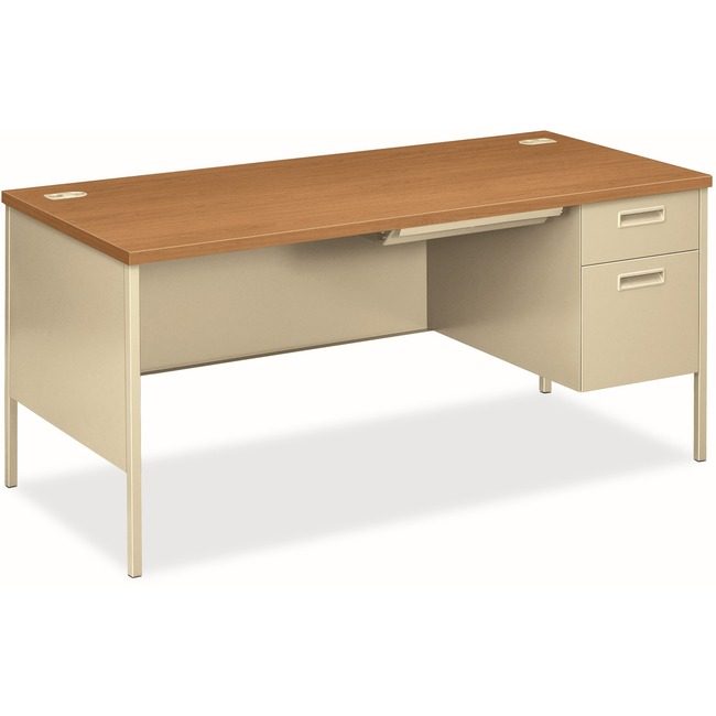 The HON Company Desk Sgl Ped Rt Harvest/Py HONP3265RCL