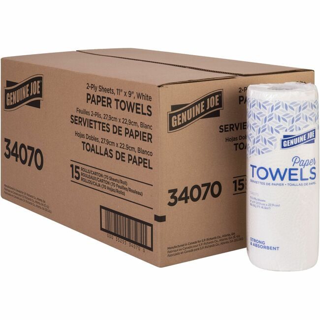 Genuine Joe Krt 2PLY We 70SH 15 RL GJO34070