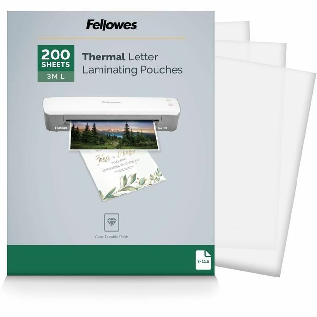 Fellowes Brands Pouch Lmntng Letter 3ML 200 Pack FEL5743401