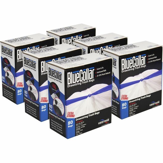 Heritage Bag / Novolex Liner Can 13GAL White 45LB HERN4828EWRC1CT